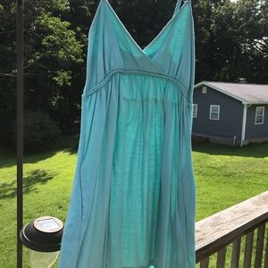 Light blue V neck strap dress